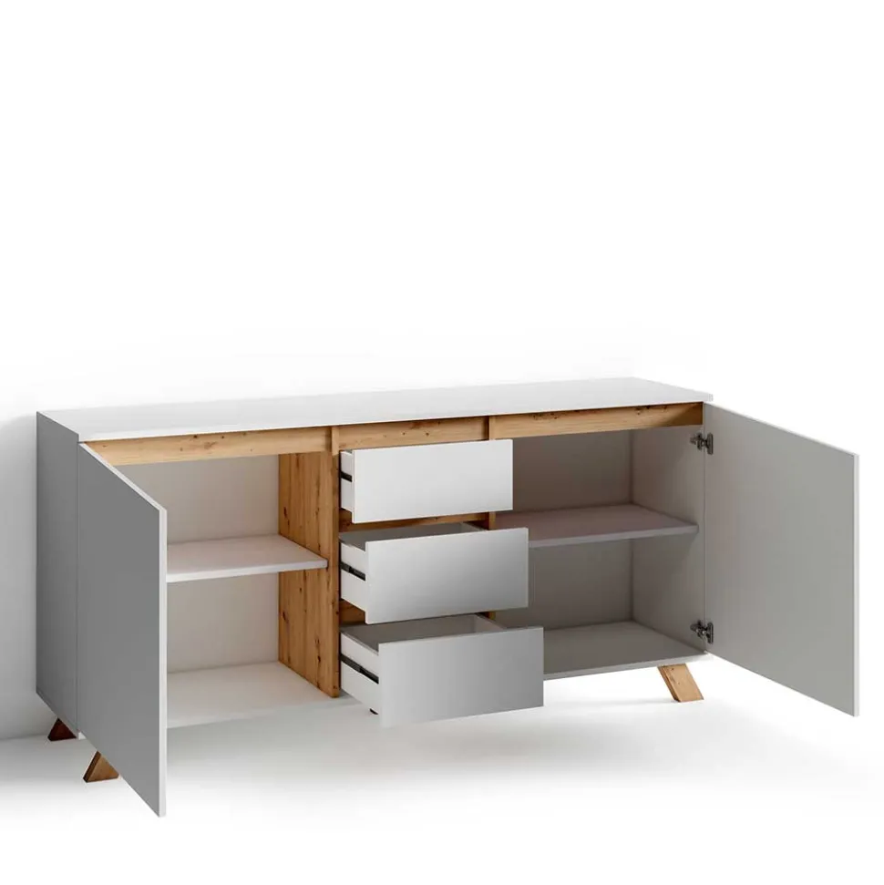 Kombi-Kommode in Weiß und Wildeiche - Cady