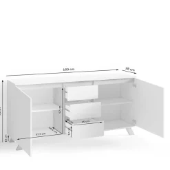 Kombi-Kommode in Weiß und Wildeiche - Cady