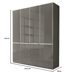 Kombinierter Kleiderschrank in Braun - Madita