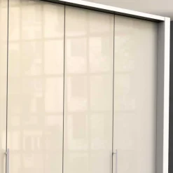 Kombi-Schlafzimmerschrank in Creme Glas - Zidarie