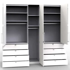 Kombi-Schlafzimmerschrank in Cremefarben - Rativian