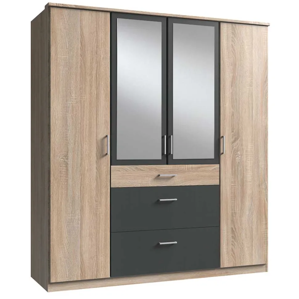 Kombi-Schlafzimmerschrank in Eiche Sägerau - Danah