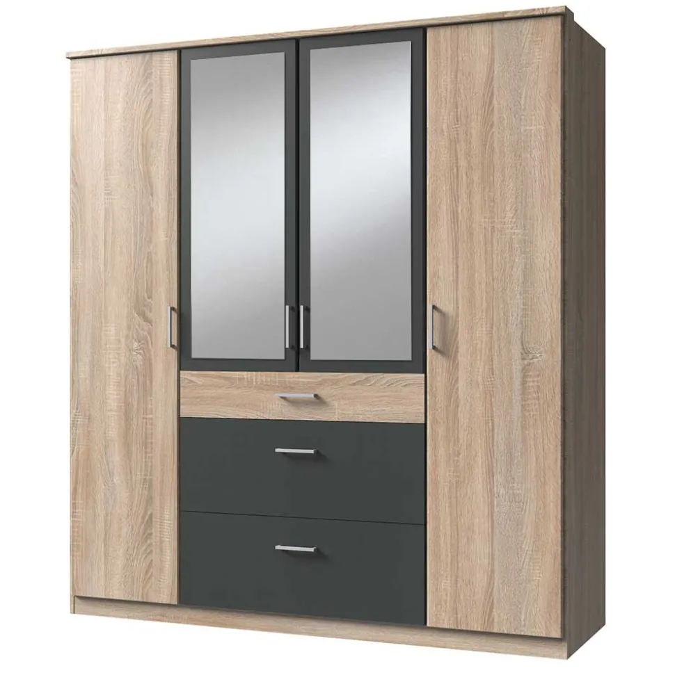 Kombi-Schlafzimmerschrank in Eiche Sägerau - Danah