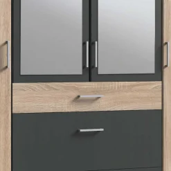 Kombi-Schlafzimmerschrank in Eiche Sägerau - Danah