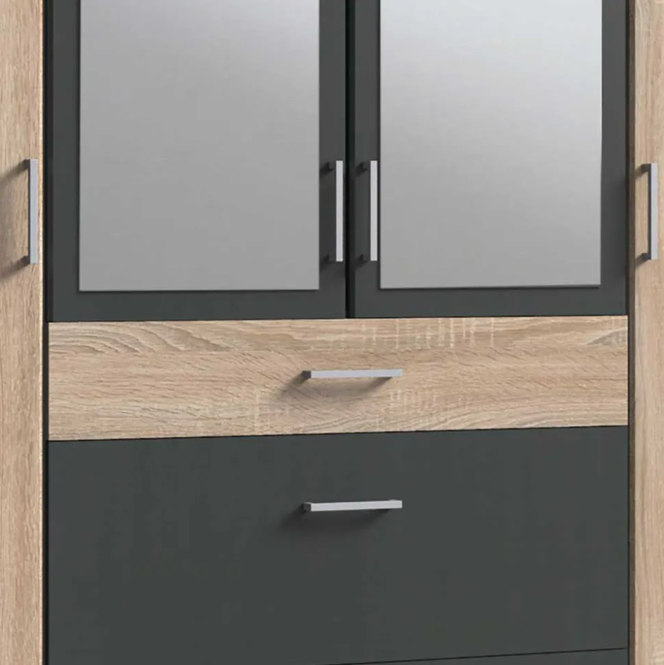 Kombi-Schlafzimmerschrank in Eiche Sägerau - Danah