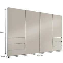 Kombi-Schwebetürenschrank in Champagner - Eusebia