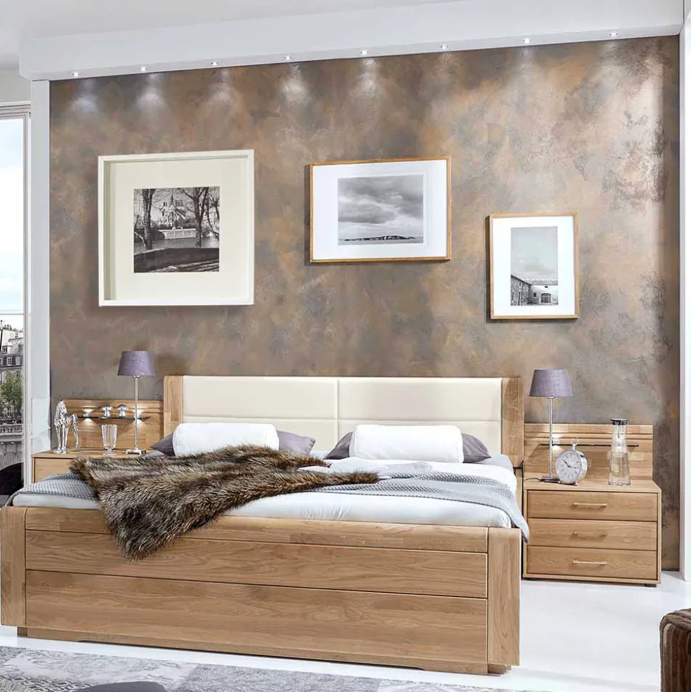 Komfort Doppelbett Anglesia und Nachttisch Set (dreiteilig)