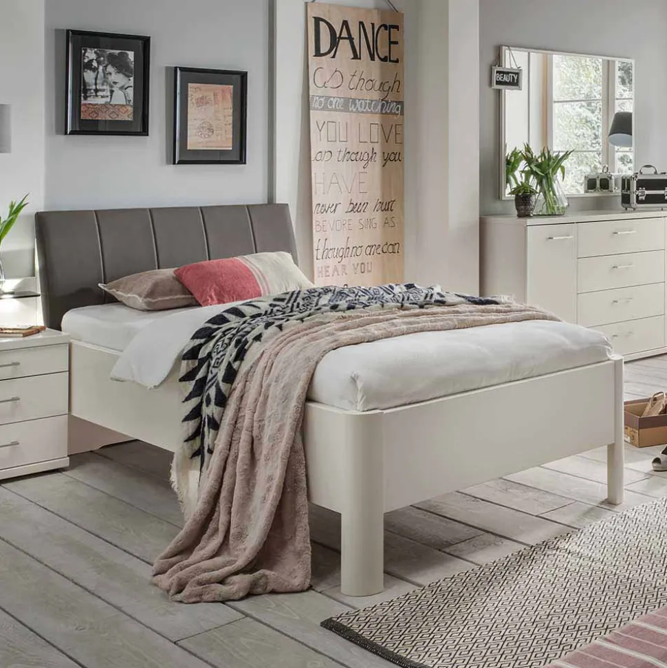 Komfort Einzelbett Ronis in Weiß
