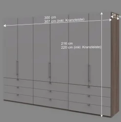Komfort Kleiderschrank mit drei Falttüren - Vaclyn