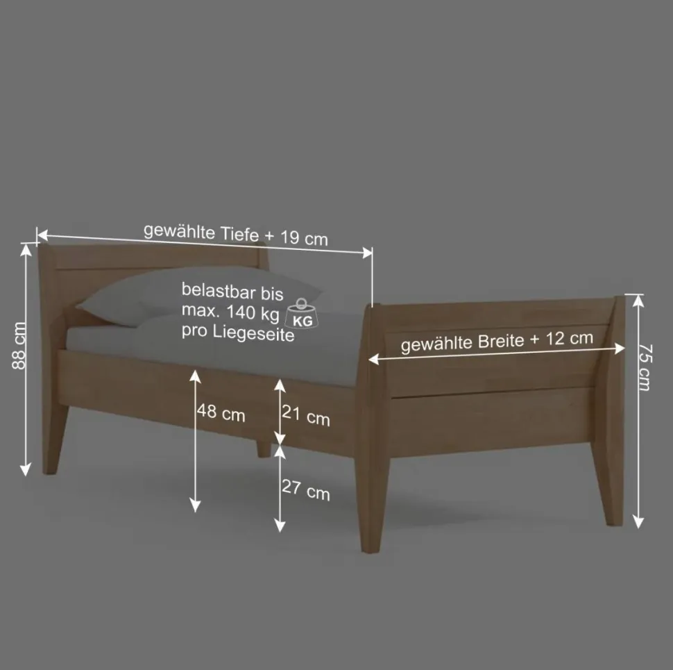 Komfortbett Thomas aus Buche natur geölt