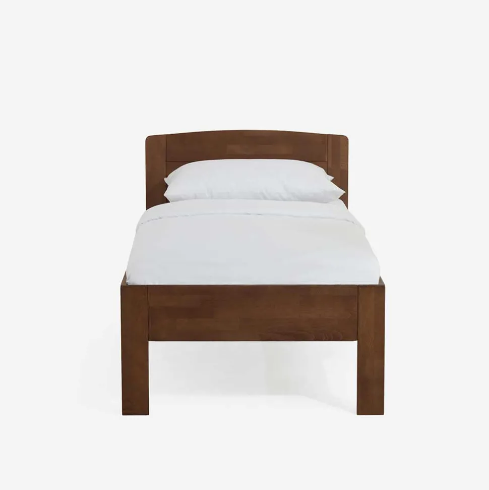 Komfort-Einzelbett Kienta aus Buche nussbaumfarben geölt