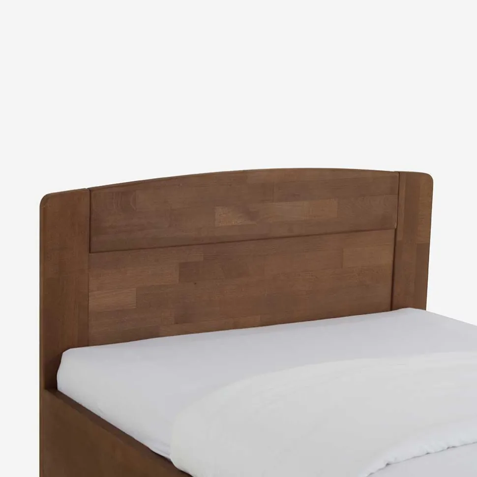 Komfort-Einzelbett Kienta aus Buche nussbaumfarben geölt