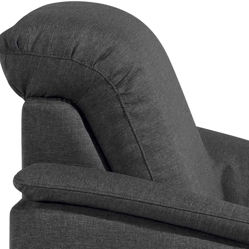 Komfortsessel in Dunkelgrau und Nussbaum - Pelago