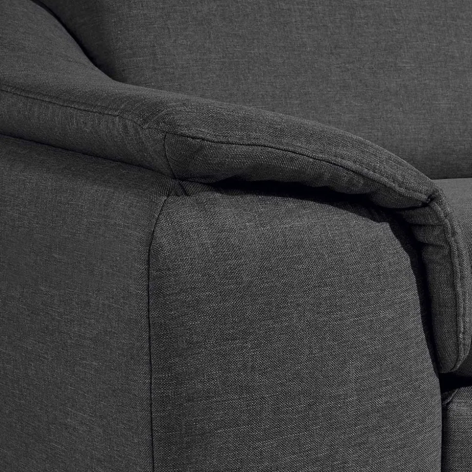 Komfortsessel in Dunkelgrau und Nussbaum - Pelago