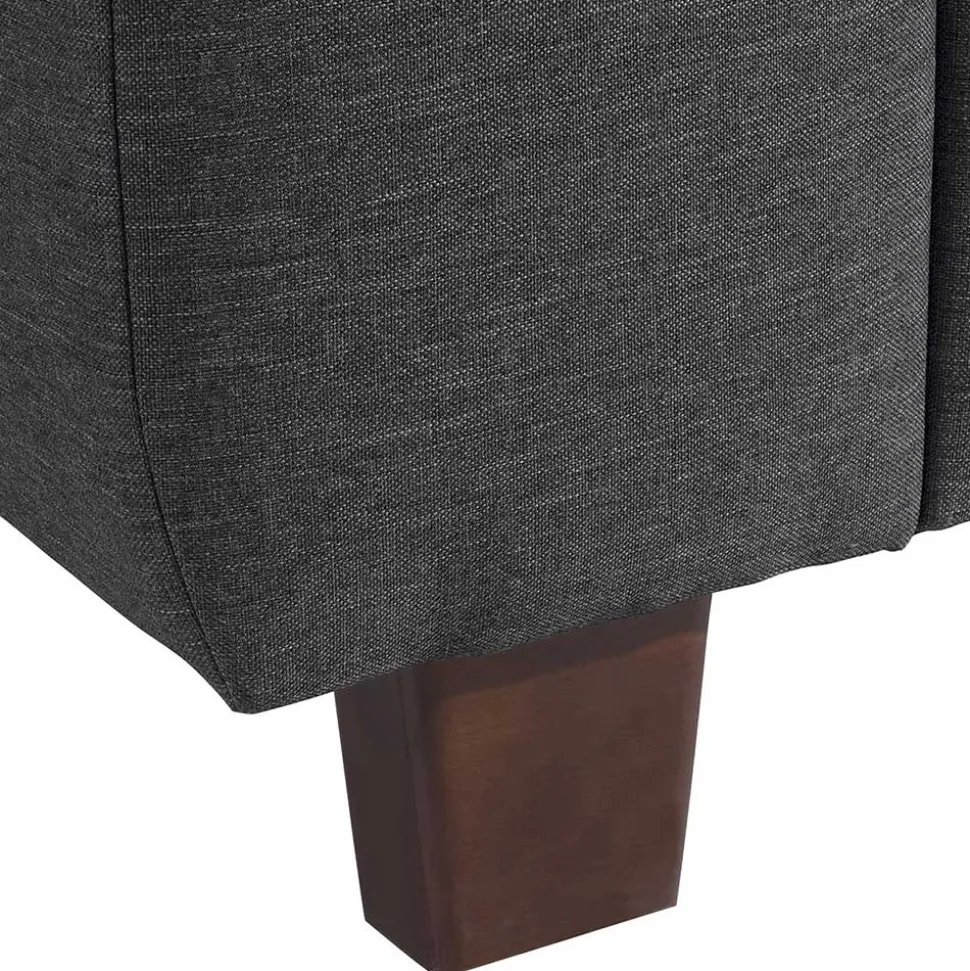 Komfortsessel in Dunkelgrau und Nussbaum - Pelago