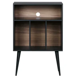 Kommode - Plattenregal in Schwarz - Daan