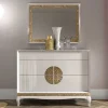 Kommode & Spiegel in Weiß & Gold - Valganios (zweiteilig)