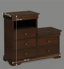 Kommode im Stufendesign in Nussbaum - Lemerzi