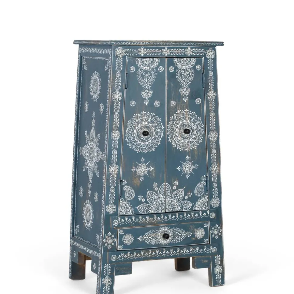 Kommode in Blau mit weißer Bemalung - Fleet