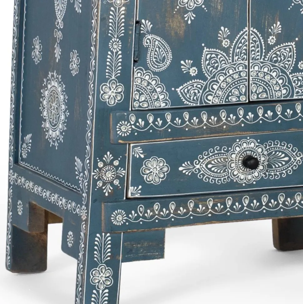 Kommode in Blau mit weißer Bemalung - Fleet