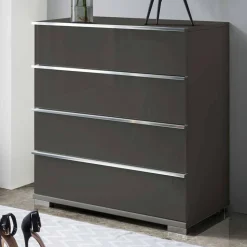 Kommode in Braun mit Glasfront - Madita