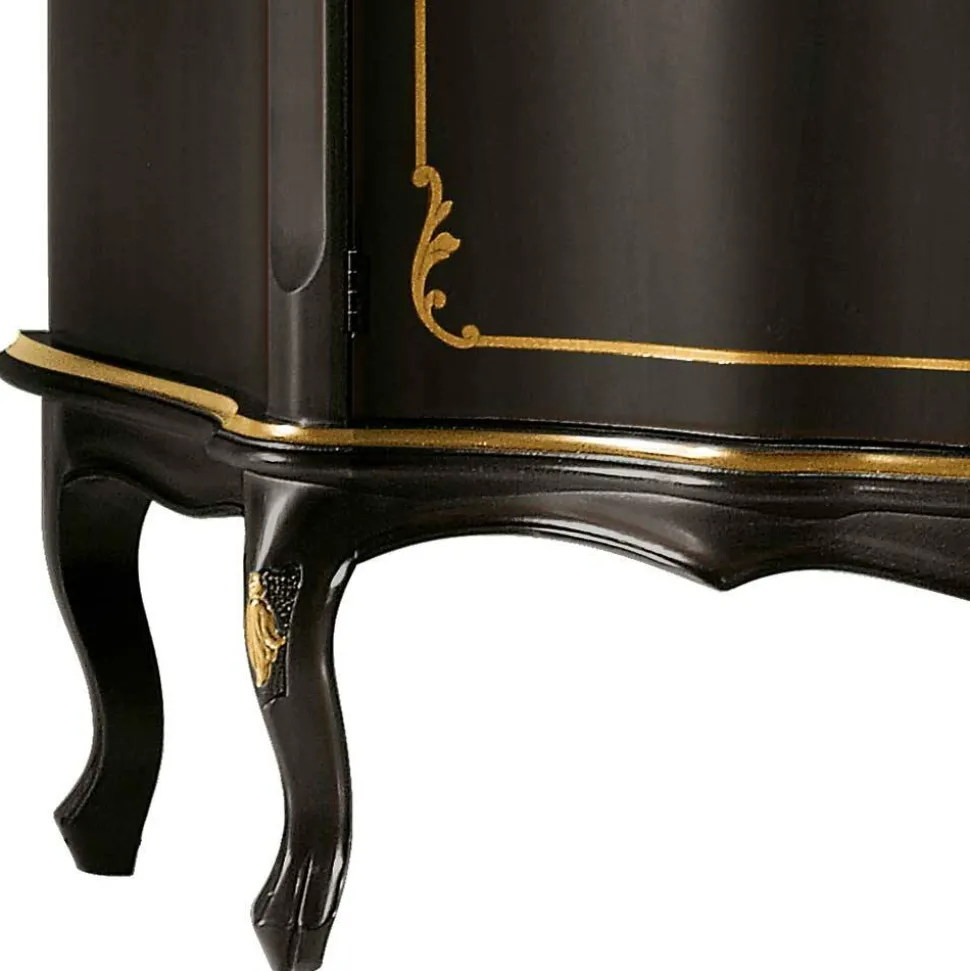 Kommode in Dunkelbraun und Gold - Julya