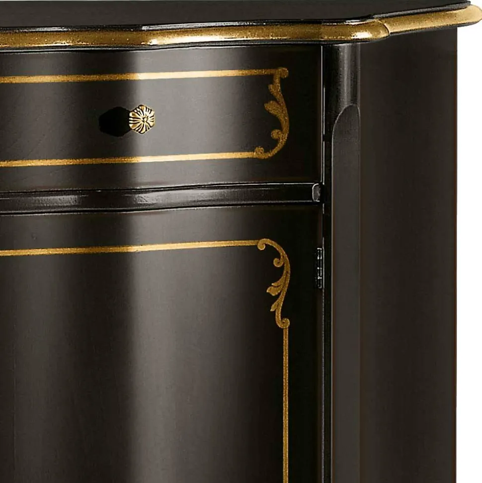 Kommode in Dunkelbraun und Gold - Julya
