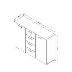 Kommode in Eiche San Remo & Weiß - Anglivia