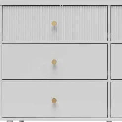 Kommode in Hellgrau mit Gold - Imano