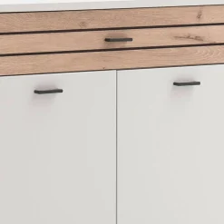 Kommode in Lichtgrau mit Wildeiche - Ballina