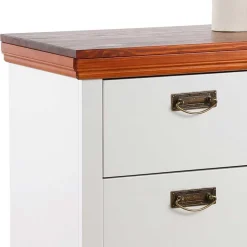 Kommode mit 5 Schubladen in Weiß & Kirschbaum - Vendirai