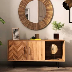 Kommode mit 2 Türen & Fach aus Wildeiche - Kerfa