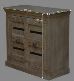 Kommode mit Doppeltür im Shabby Chic Stil - Abid