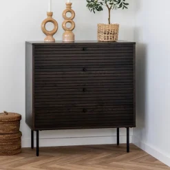 Kommode mit dunklem Furnier in Braun - Wega