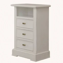 Kommode mit Fach und Schubladen in Antikweiß - Annot