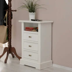 Kommode mit Fach und Schubladen in Antikweiß - Annot