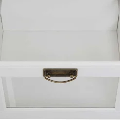 Kommode mit Glas in Weiß & Honig - Brasivon