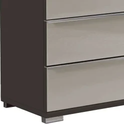 Kommode mit Glasfront in Hellgrau - Korcula