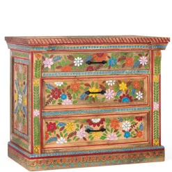 Kommode mit Mustern Blumen und Pfau - Hectos