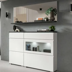 Kommode mit Schublade und zwei Schuhklappen - Suad