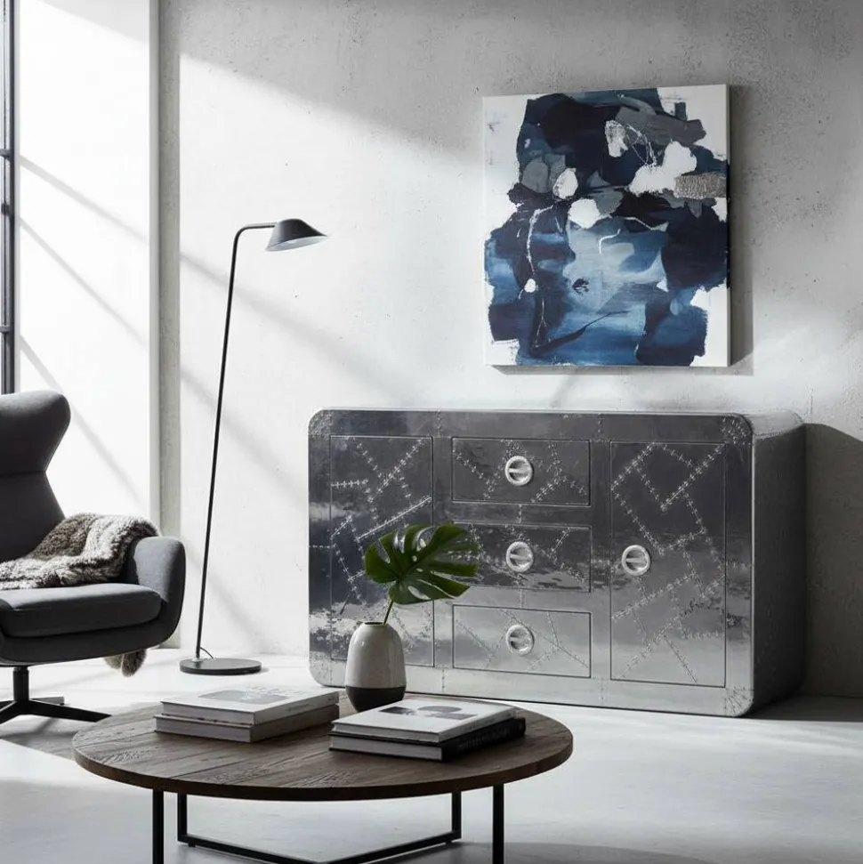 Kommode Pilot in Alufarben