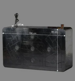 Kommode Pilot in Alufarben