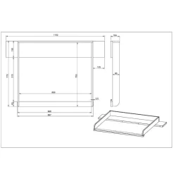 Kommode Wickelkommode in Hellgrau - Afilon