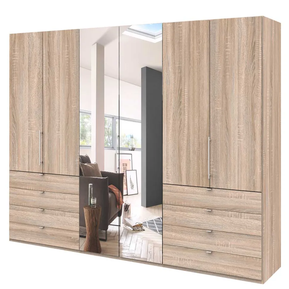 Kompakt Kleiderschrank mit Spiegel mittig - Zayun