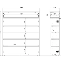 Kompakte Flurmöbel Kombi 97 cm breit - Point (dreiteilig)