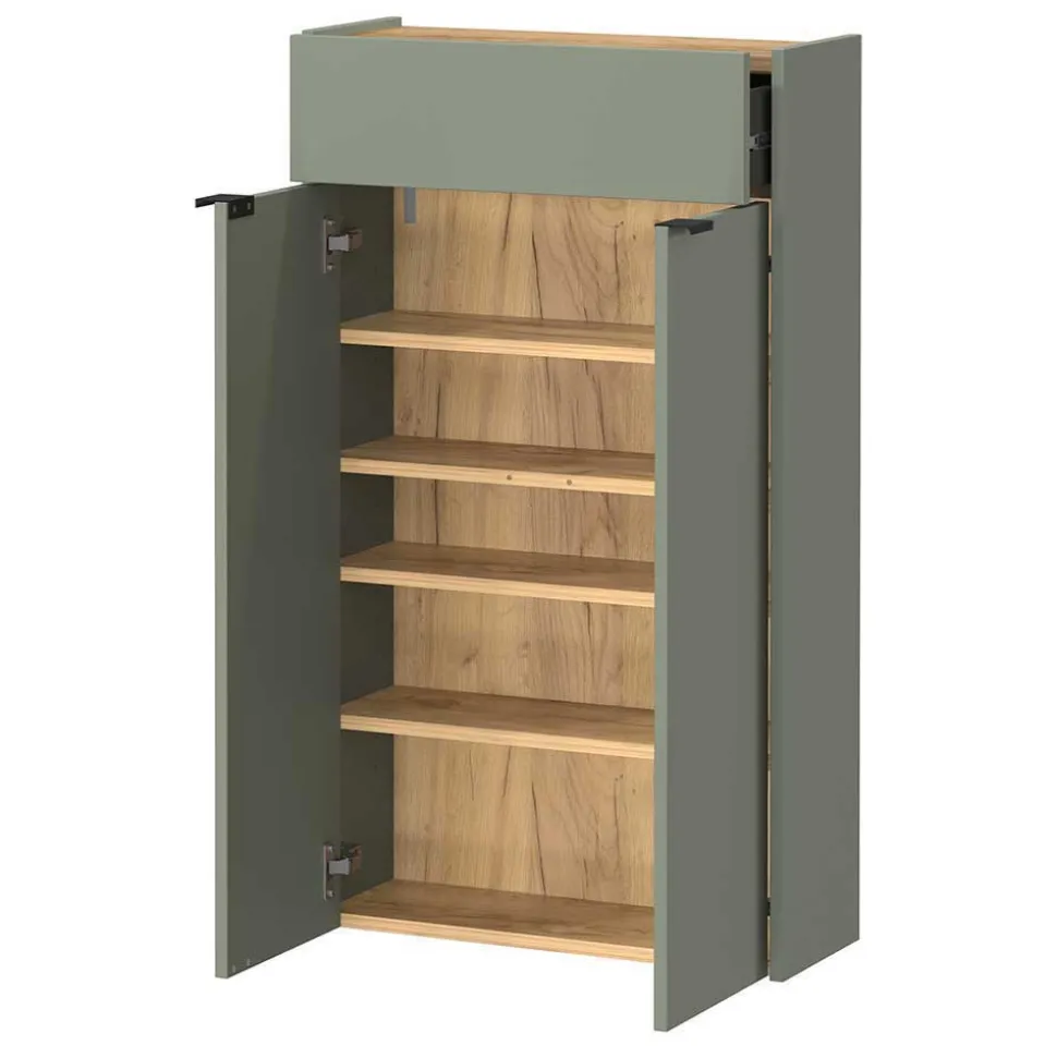 Kompaktes Dielenmöbel Set in Graugrün - Point (dreiteilig)