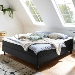 Komplett Bett für Dachschrägen in Schwarz - Vitablo