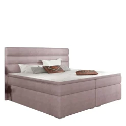 Komplettbett in Hellrosa Stoffbezug - Felictia