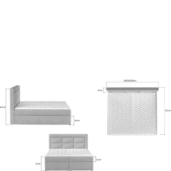 Komplettbett in Schwarzbraun Stoffbezug - Aundre