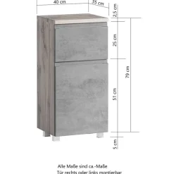 Komplette Einrichtung fürs Bad - Mia (fünfteilig)